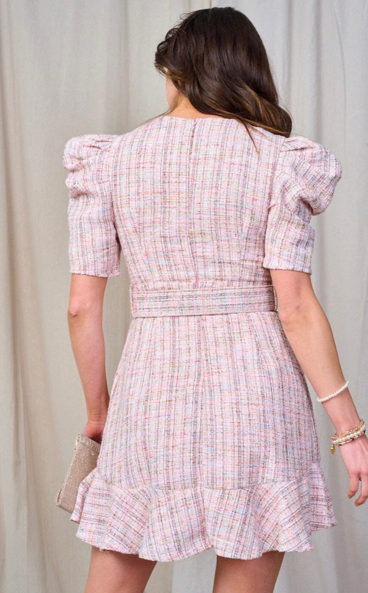 Puff Sleeve Belted Dress