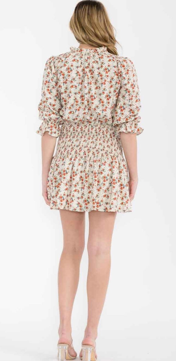 3/4 Sleeve Floral Dress
