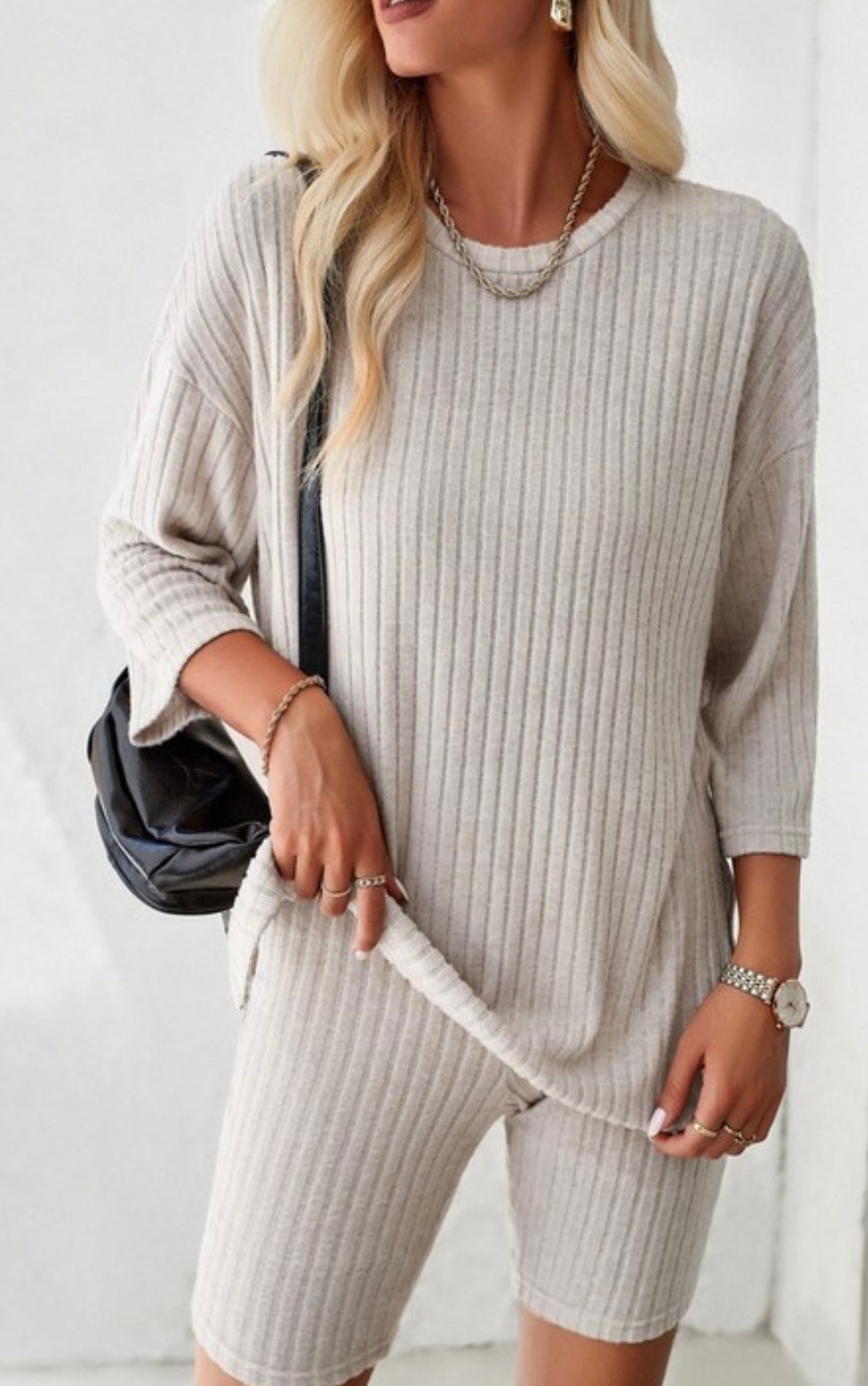 Ribbed Tee and shorts set