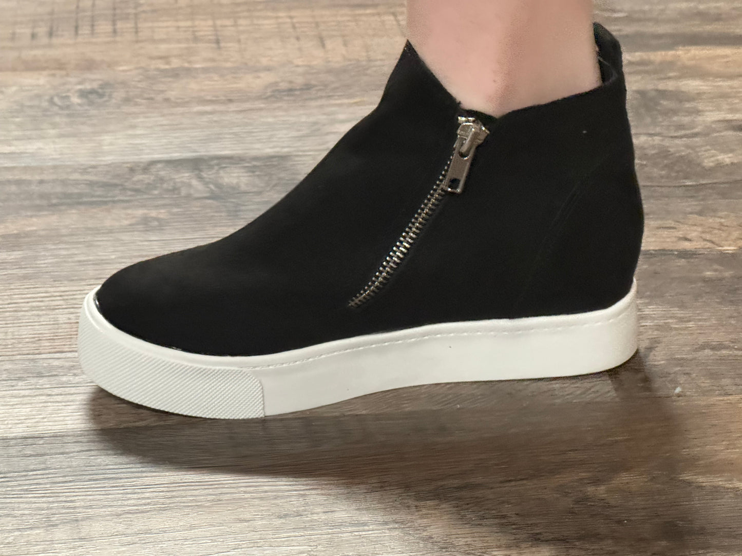 Soda Black Zip Shoe
