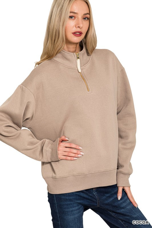 Maroon half zip sweatshirt