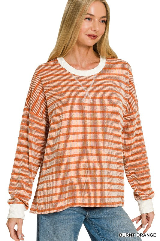Striped Waffle Top