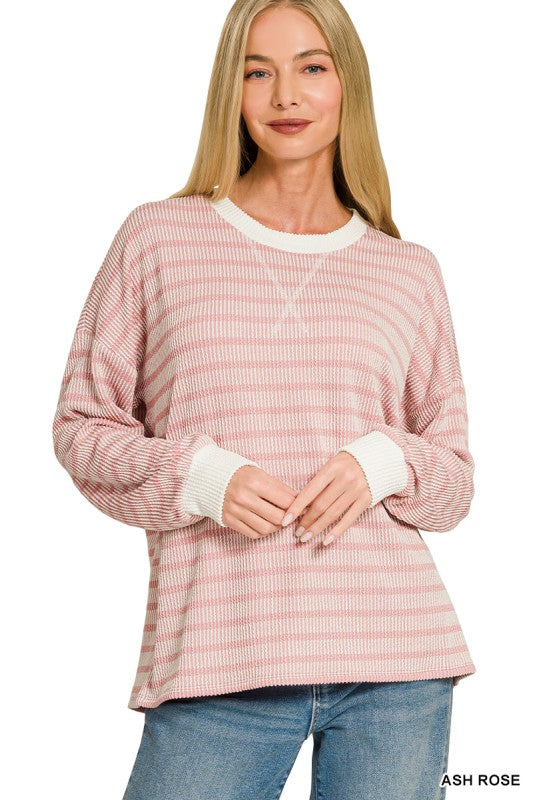 Striped Waffle Top