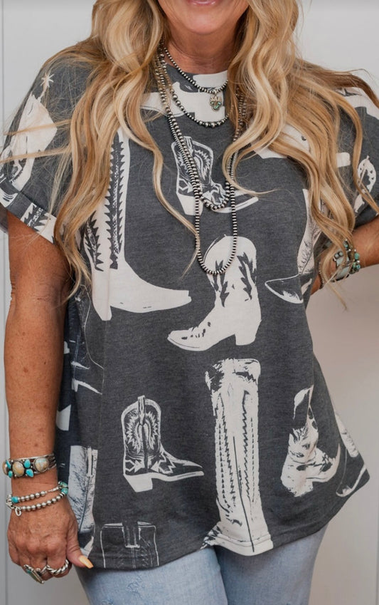 Curvy cowboy boot top