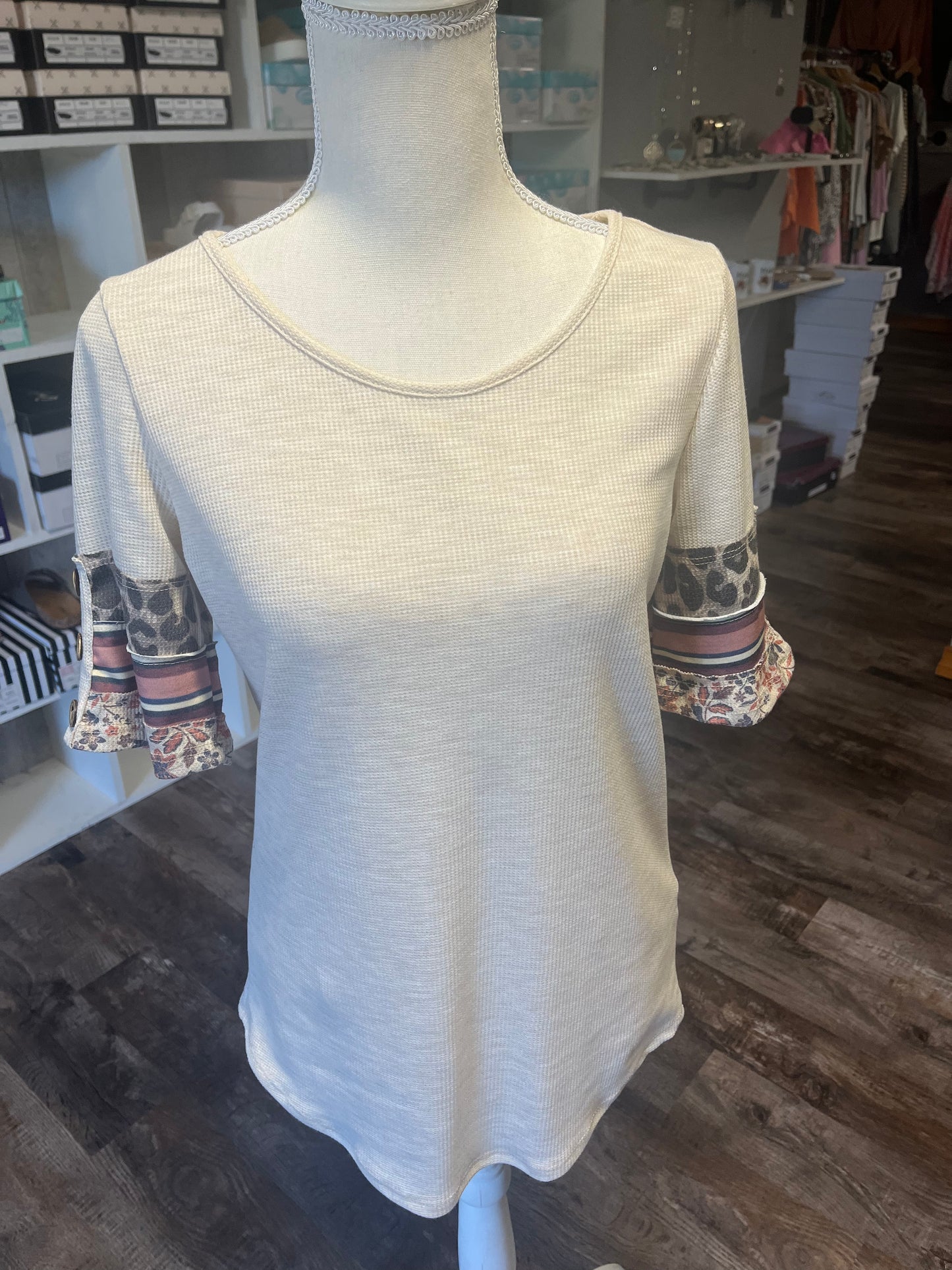 Tan Short Sleeve Top