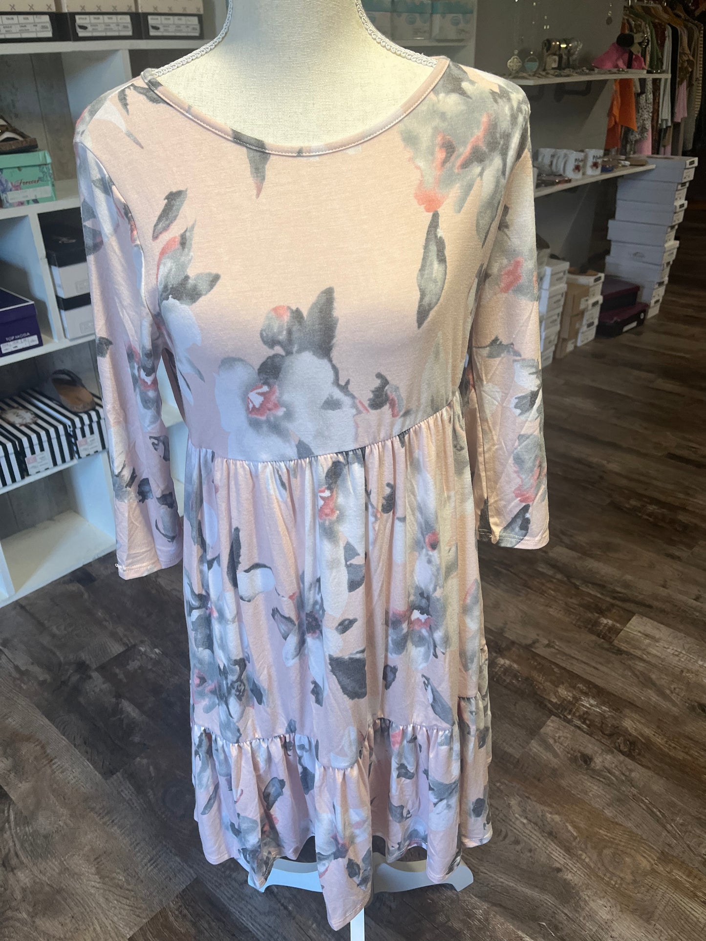 Peach floral dress