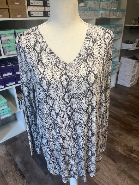 Snake skin top.