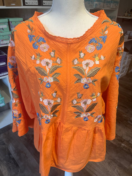 Orange boho top