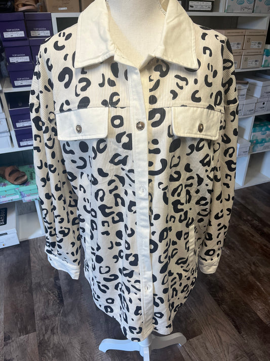 Corduroy Cow Print Shirt