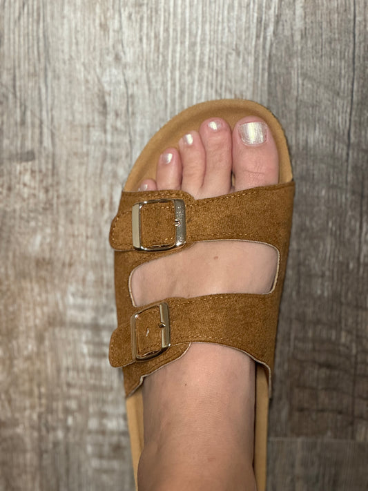 Tan Suede Sandal