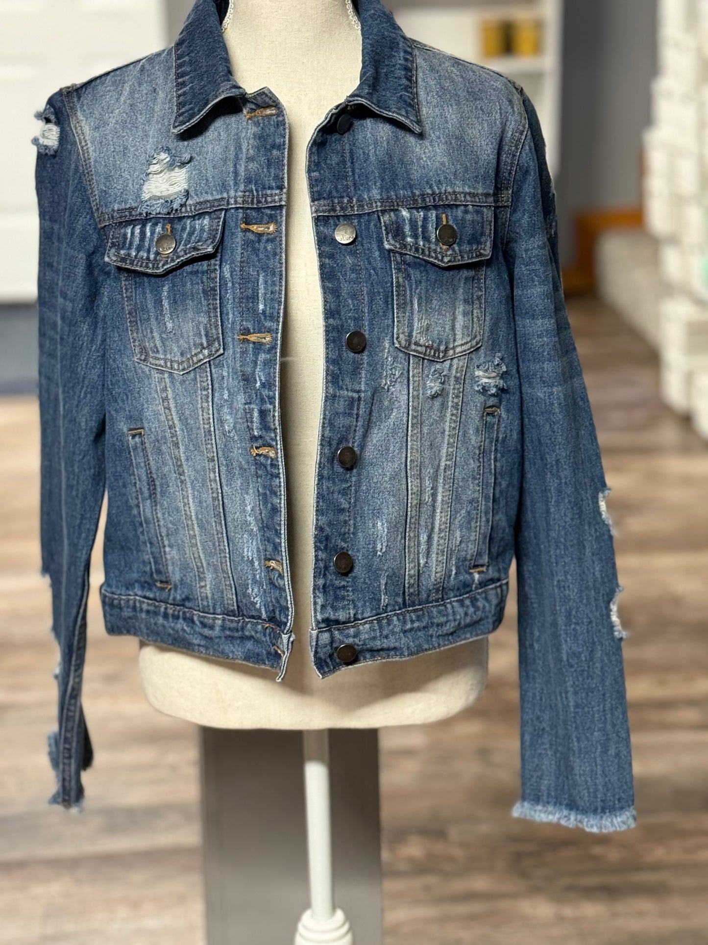 Nature Denim Distressed Jean Jacket