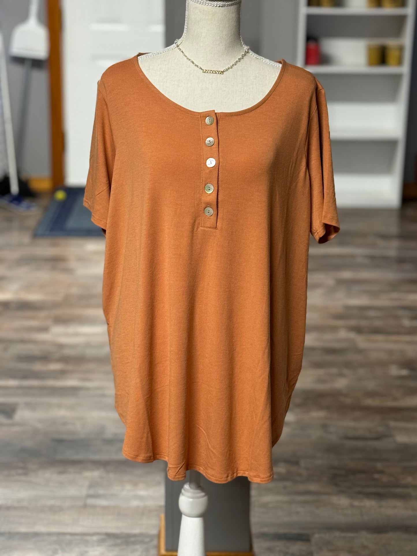 Plus Size Camel Color Top