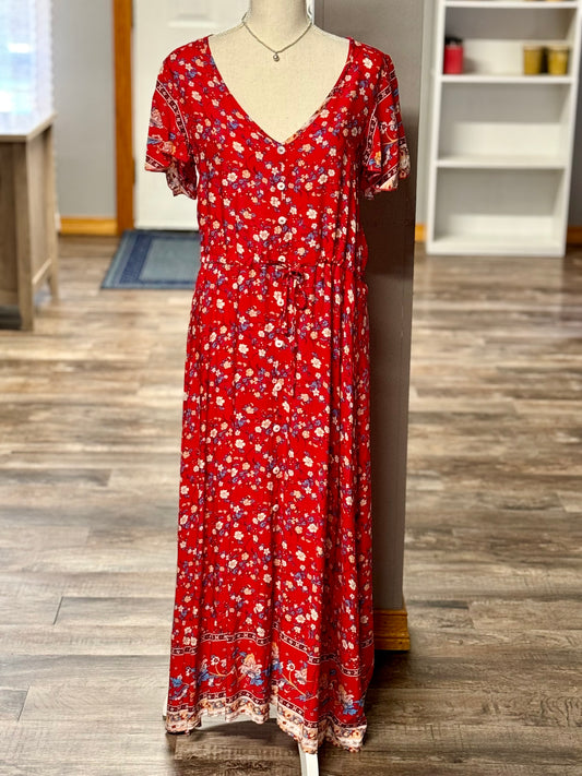 Red Floral Dress