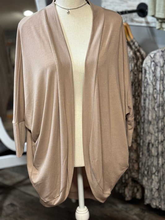 Zenana Tan Winged Cardigan