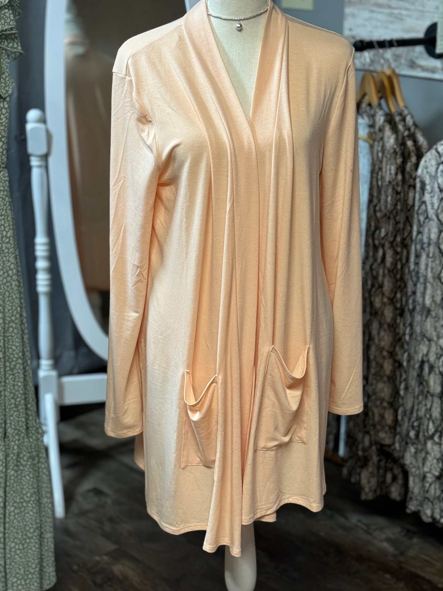 Zenana Light Peach Cardigan