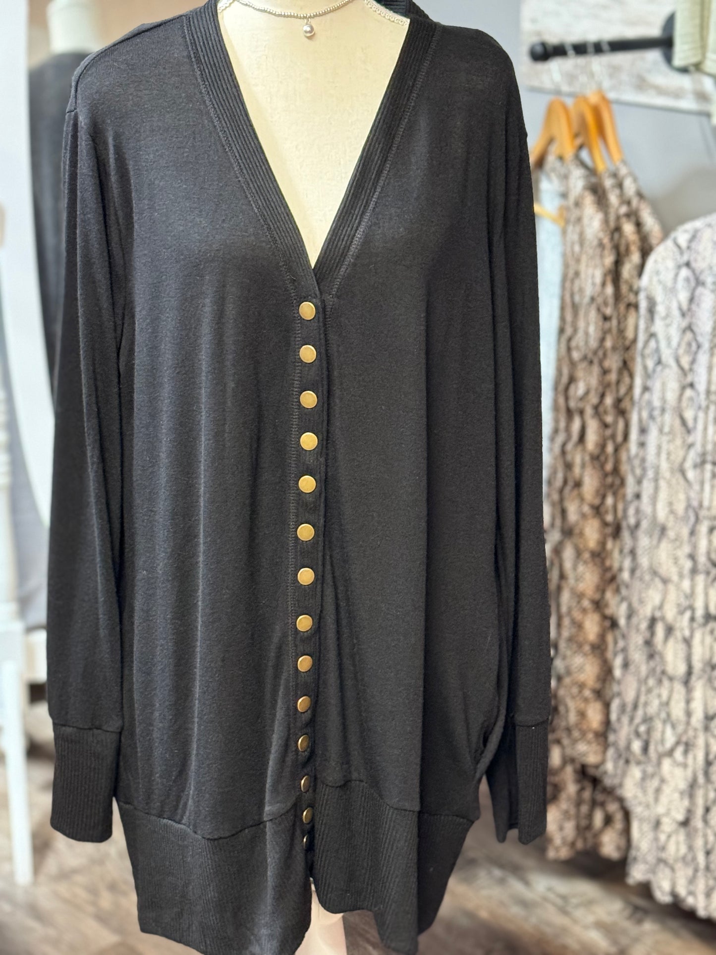 Black Plus Size Cardigan