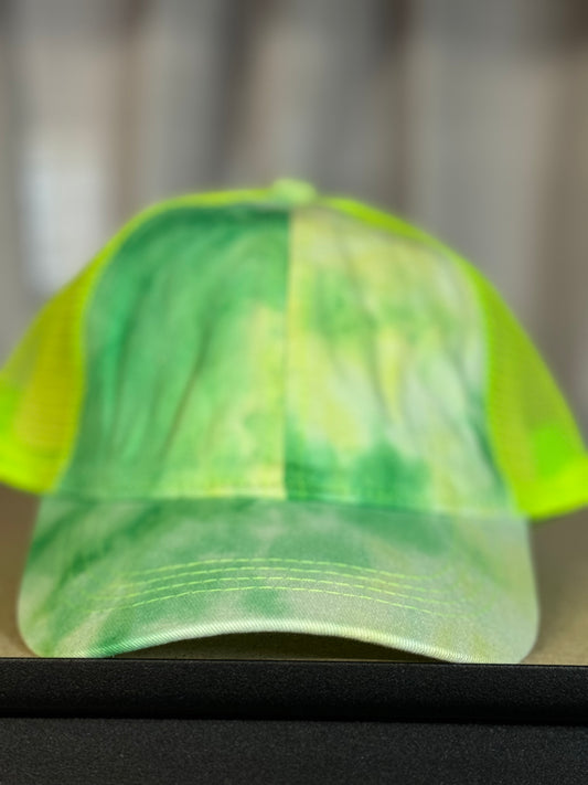 Green Tie Dye Ponytail Hat